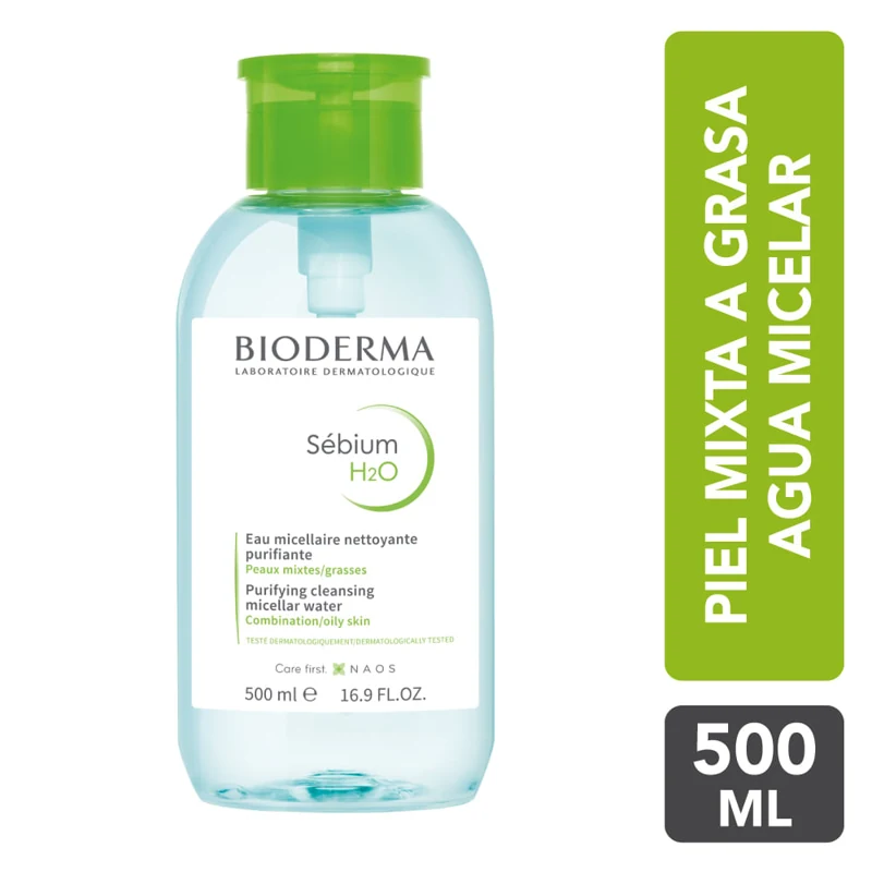 BIODERMA SEBIUM AGUA MICELAR X 500 ML H2O P. MIXTA A GRASA