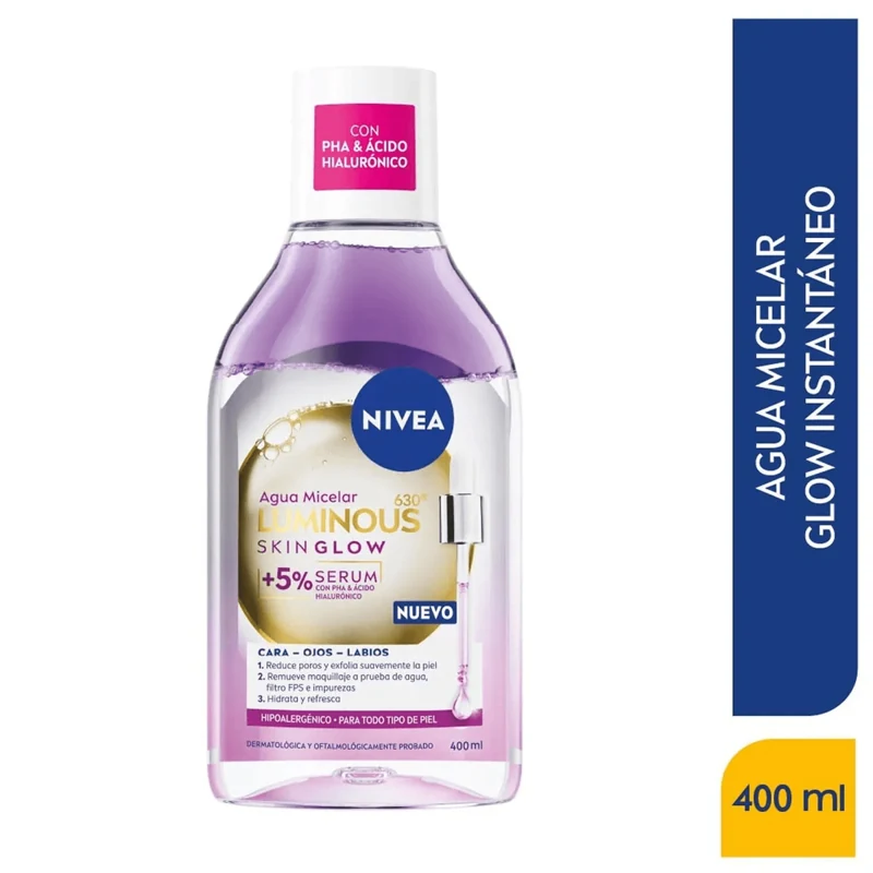 NIVEA LUMINOUS SKIN GLOW AGUA MICELAR X 400 ML