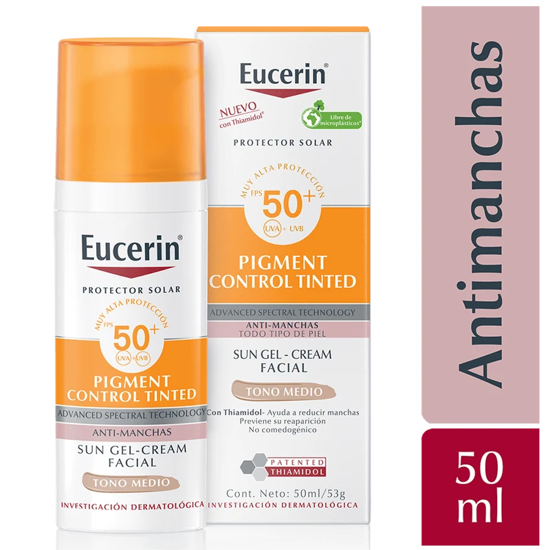 EUCERIN BLOQUEADOR FACIAL CON COLOR FPS 50 X 50 ML ANTI PIGMENTO TONO MEDIO