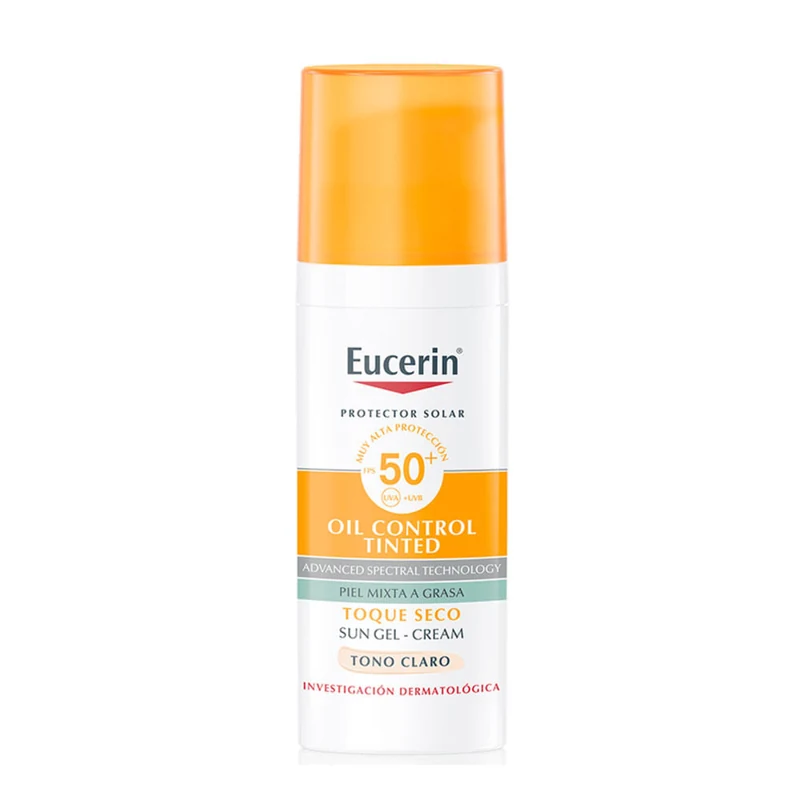 EUCERIN BLOQUEADOR FACIAL GEL CON COLOR FPS 50 X 50 ML TOQUE SECO TONO CLARO