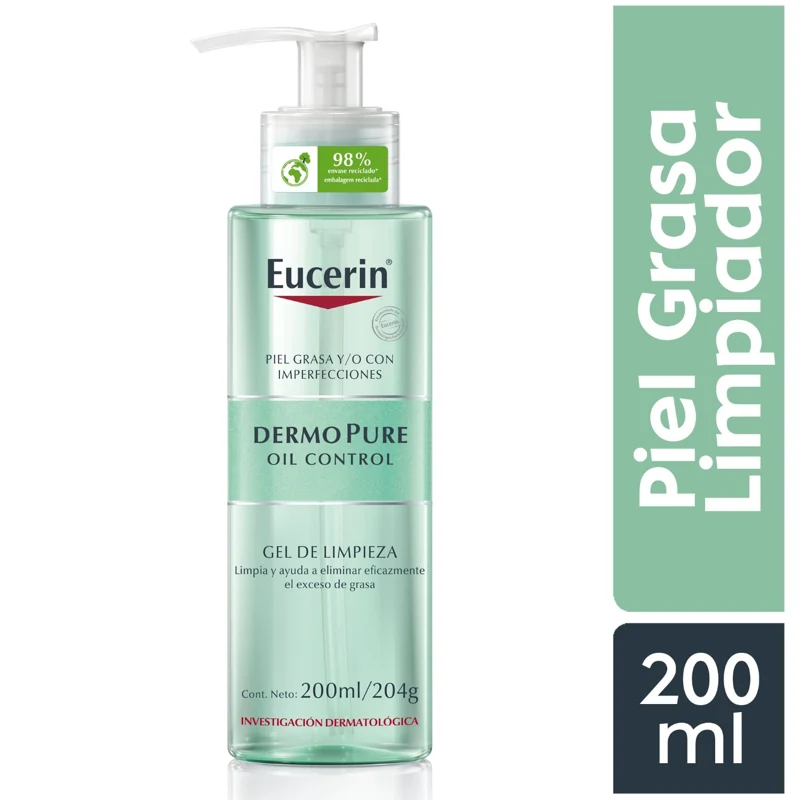 EUCERIN DERMO PURE X 200 ML GEL LIMPIADOR FACIAL C/DOSIF P.GRASA