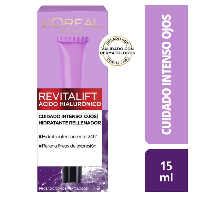 LOREAL CREMA REVITALIFT X 015 ML ACIDO HIALURONICO OJOS