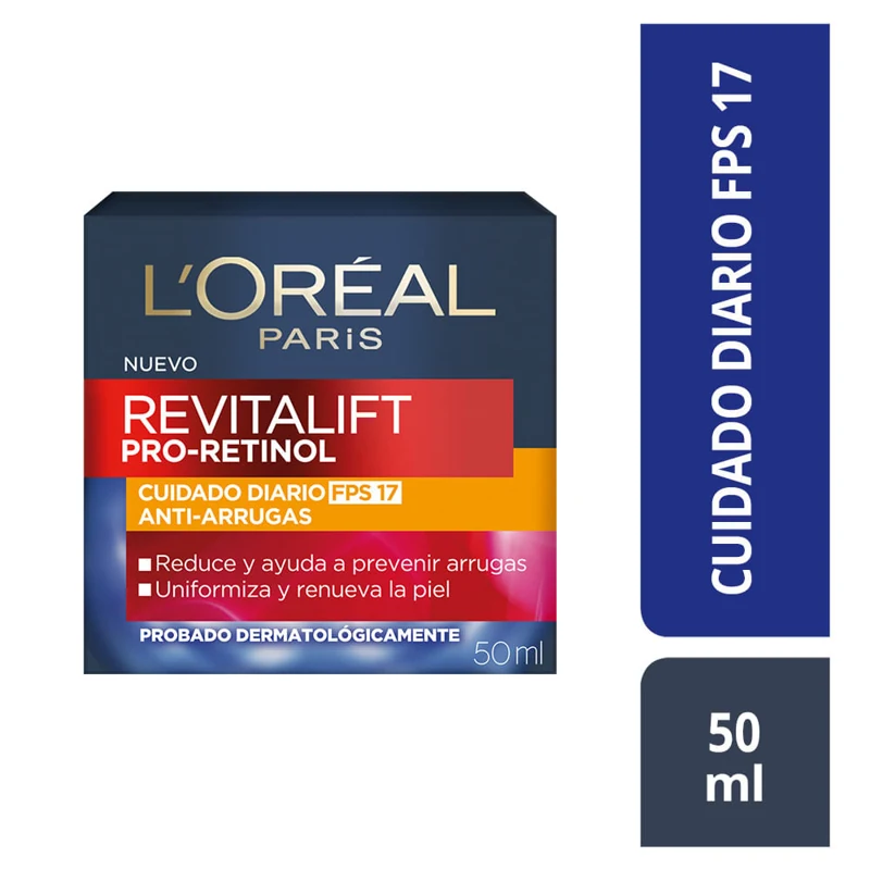 LOREAL CREMA REVITALIFT X 050 ML PRO-RETINOL DIA FPS 17 ANTIARRUGAS
