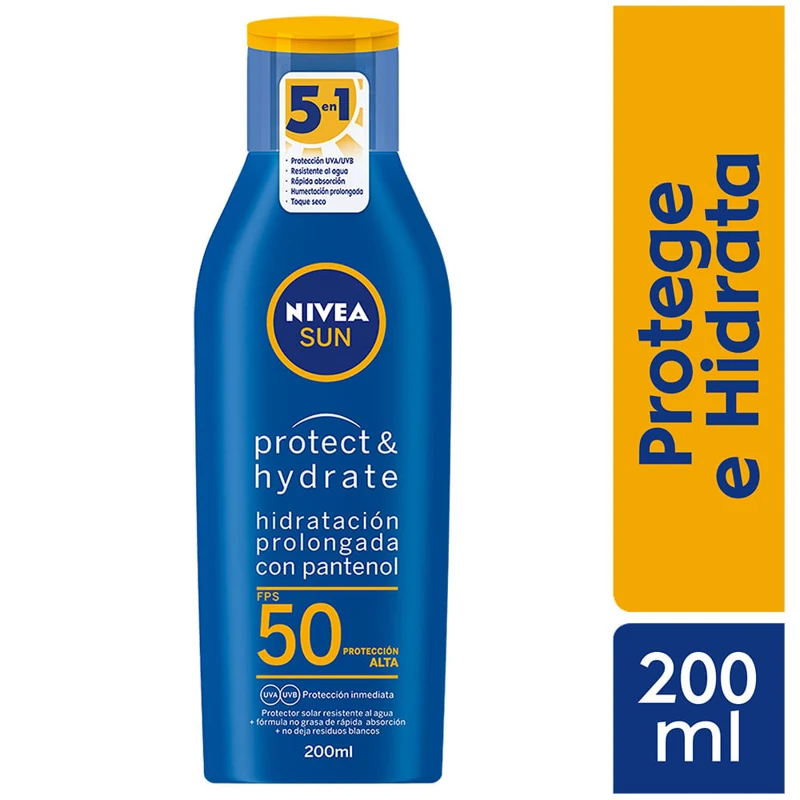 NIVEA SOLAR BLOQUEADOR FPS 50 X 200 ML PROTECT & HIDRATACION