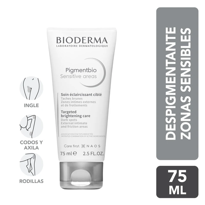BIODERMA PIGMENTBIO CREMA X 75 ML SENSITIVE AREAS ANTIPIGMENTO