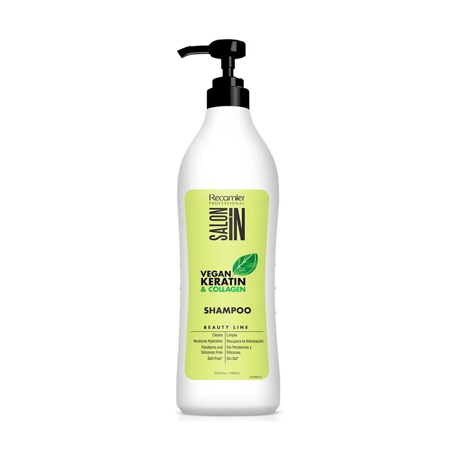 SALOON IN SHAMPOO X 1000 ML VEGAN KERATIN & COLLAGEN