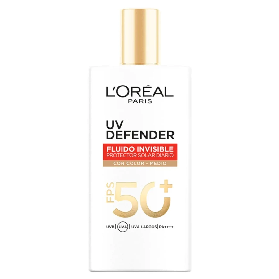 LOREAL BLOQUEADOR UV DEFENDER FPS50 40 G FLUIDO CON COLOR MEDIA